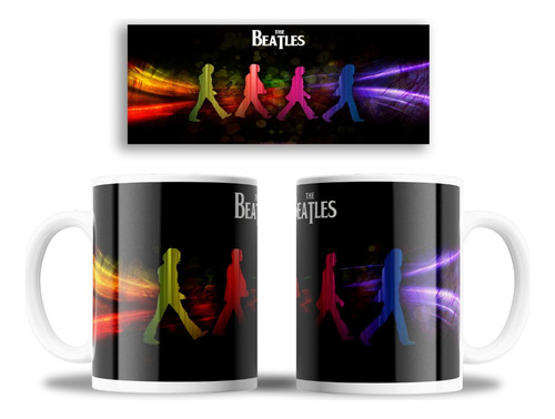 Taza Mug Personalizado Beatles Siluetas+ Caja Individual