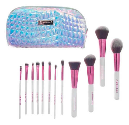 Set Brochas Maquillaje 12 Rosa - Unidad a $6583