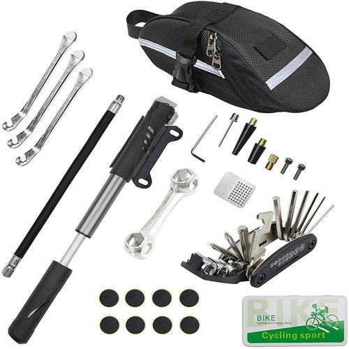 Kit De Herramientas P/reparación D/bicicleta C/bomba 16 En 1