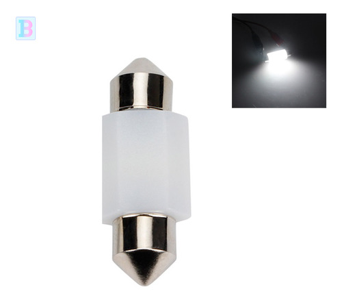 Lâmpada Led Branco Cerâmica Carro Torpedo 39mm Teto Placa