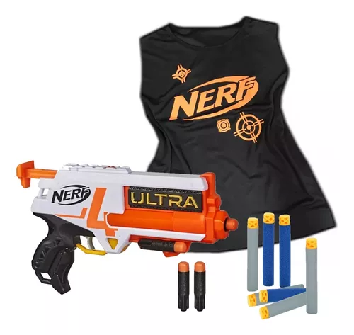 Kit Nerf Arminha Brinquedo C 12 Dardos Refl + Camisa Brinde