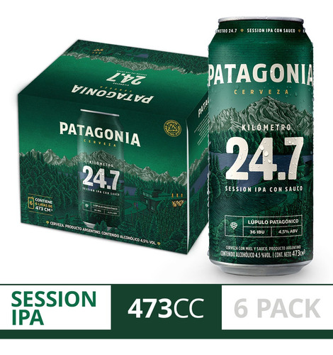 Cerveza Patagonia 24.7 Ipa 473ml X6