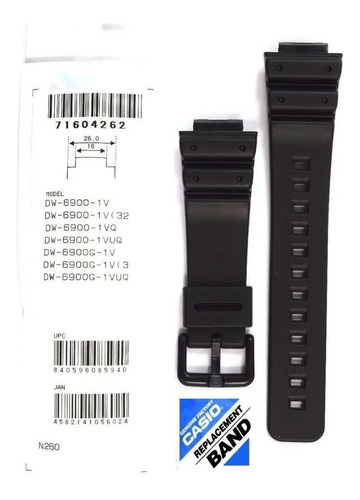 Pulseira Para Relogio Casio Dw6900g-1vuq Cor Preto