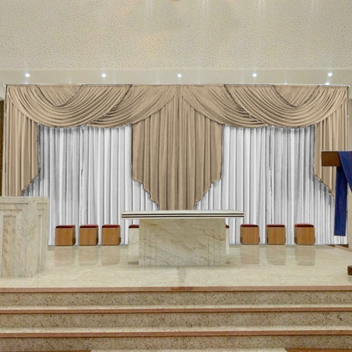 Cortina Requinte 3,0m X2,6m Varias Cores P/igrejas E Festas