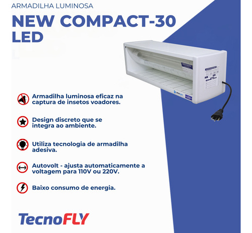 Armadilha Mata Mosca Mosquitos Insetos Modelo Compacto Autovolt