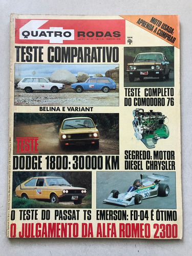 Revista Quatro Rodas 187 Passat Ts Variant Belina Dodge U048