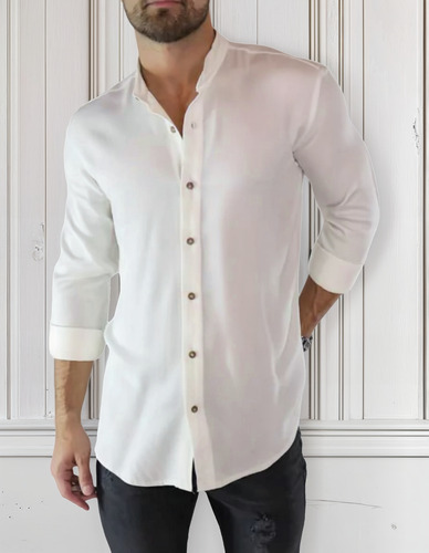 Camisa Para Hombre Cuello Neru - Mao - Chino | Algodon Lino