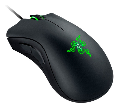 Mouse Razer Deathadderessential 5 Botones 6400 Dpi Luz Verde