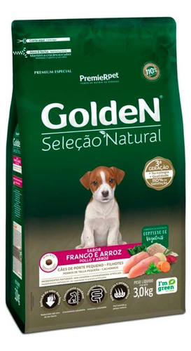 Golden Perros Cachorros Raza Pequeña Pollo Y Arroz 3kg. Np