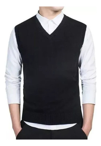 Suéteres Para Hombre Chaleco Sin Mangas Punto 100% Algodón /