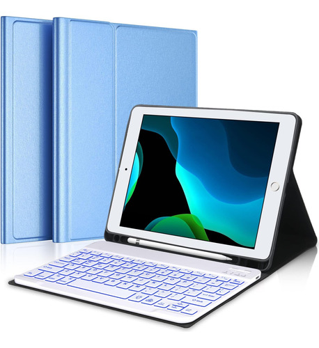 Funda Con Teclado Boriyuan / Para iPad 10.2  /blue