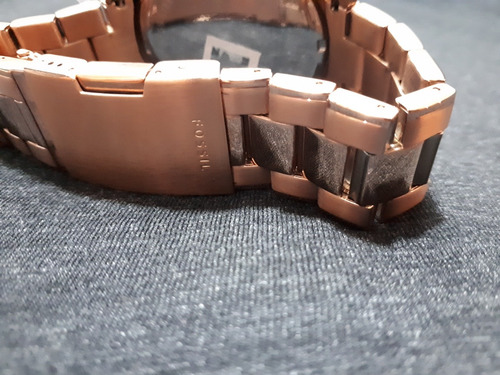 Relógio Unissex Original Fossil Dourado Cobreado