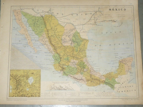 Mapa Antiguo De Mexico (Usado)