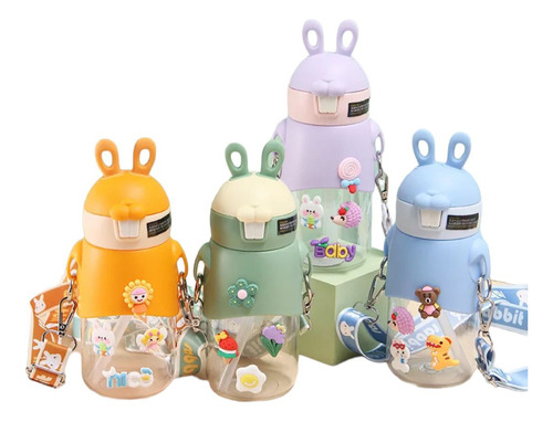 Botella De Agua Kawaii Infantil Conejo 600 Ml Niños.