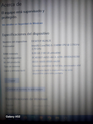 Laptop Toshiba Tecra 930 - 500gb Dd 8g Ram I5 Negro (Usado)