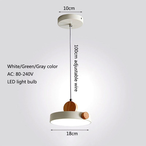 Lámpara Led Nórdica De Colgante Moderno 3 Colores Madera