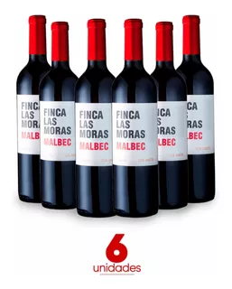 Vinho Finca Las Moras Malbec 750ml - Kit 6 Unidades