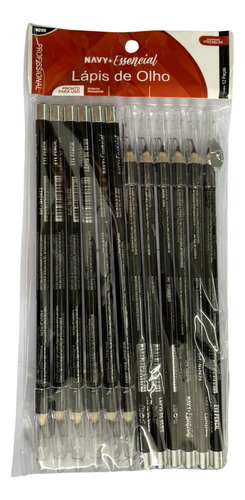 12 Un Lapis De Olhos E Sobrancelhas Preto C/ Apontador Navy