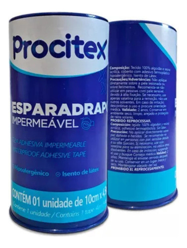 Esparadrapo Impermeável Procitex Cremer 10cm X 4,5m 12 Unid. Branco