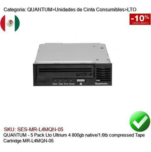 Imagen 1 de 2 de Quantum Mr-l4mqn-05 800/1600gb Lto Ultrium 4 Data Cartridge