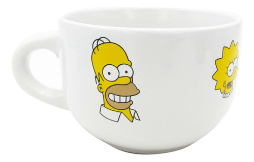Taza De Cerámica Simpsons Homero Bart Colección Jumbo 820ml