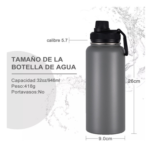 Termo Vaso Botella Acero Inoxidable Con Fría/caliente 32 Oz