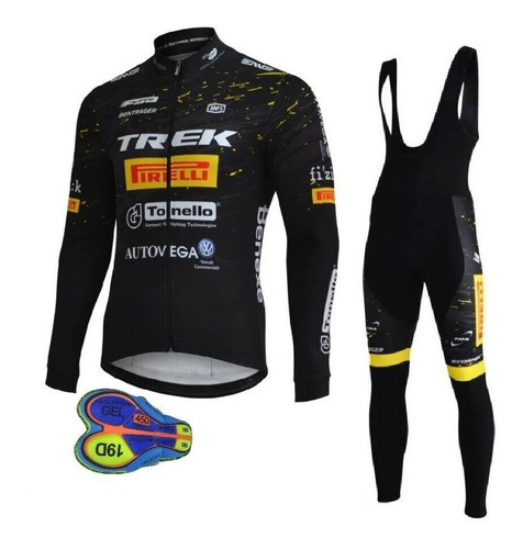 Conjunto Ciclismo Trek Pirelli Largo Acolchado 