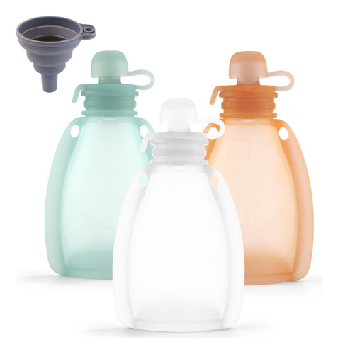 3 Bolsas Comida Bebés, Reutilizables De Comida Para Bebes