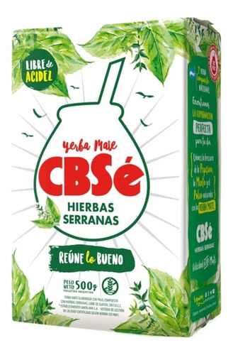 Yerba Mate Cbse Hierbas Serranas 500g Sin Tacc 