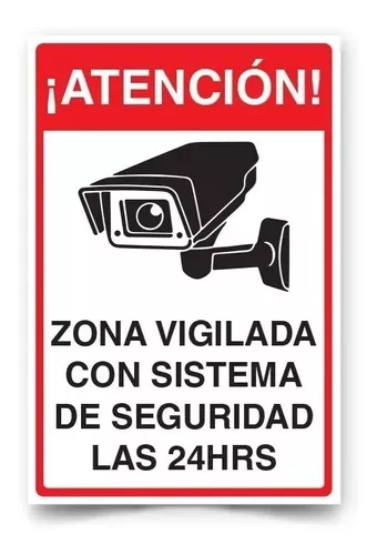 Señalamiento Zona Vigilada Letrero Zona Videovigilada 30x20