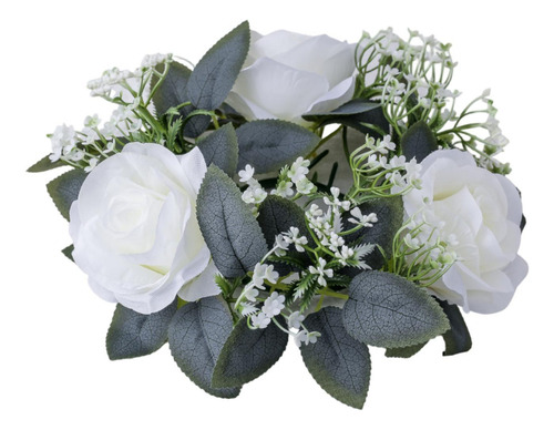 Anillos De Velas De Rosa Artificial Anillo De Flores De Vela