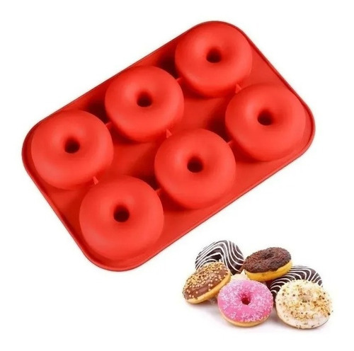 Molde Silicona 6 Donas Antiadherente Rosquillas Horno 