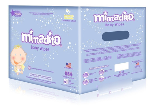 Caja 12 Toallas Húmedas Para Bebe Premium Mimadito X72