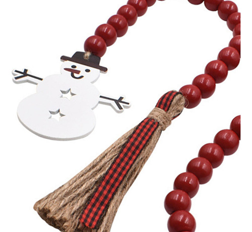 Christmas Wooden Bead Bead Garland For Home