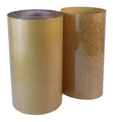 Vinilo Textil Glitter Escarchado Dorado 1mx50cm Americano
