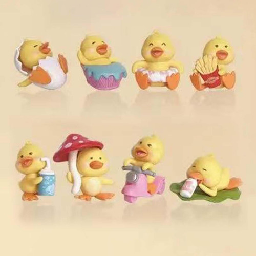 8 Minifiguras De, Lindas Mini Estatuas, Decoración Amarillo