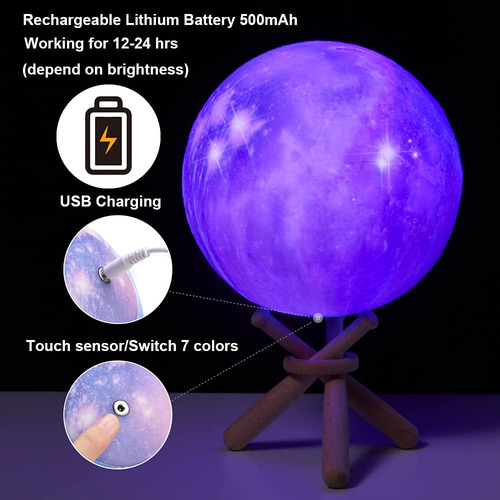 Lámpara De Luna, Lámpara De Luna 3d, Lámpara De Gala...