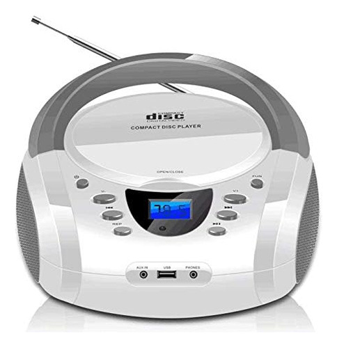 Reproductor De Cd Lonpoo Bluetooth/usb/aux/radio Fm Blanco