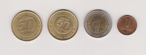 Lote 4 Moneda Argentina Eva Peron Guemes Excelente (Usado)