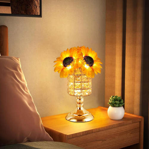 Lámpara Led De Cristal De Girasol Brillo Decorativo De