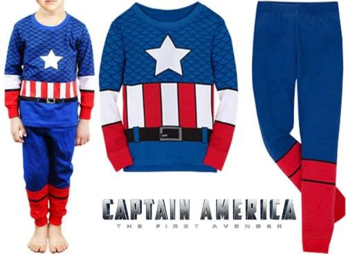 Pijama Niños Capitán América Tipo Disfraz