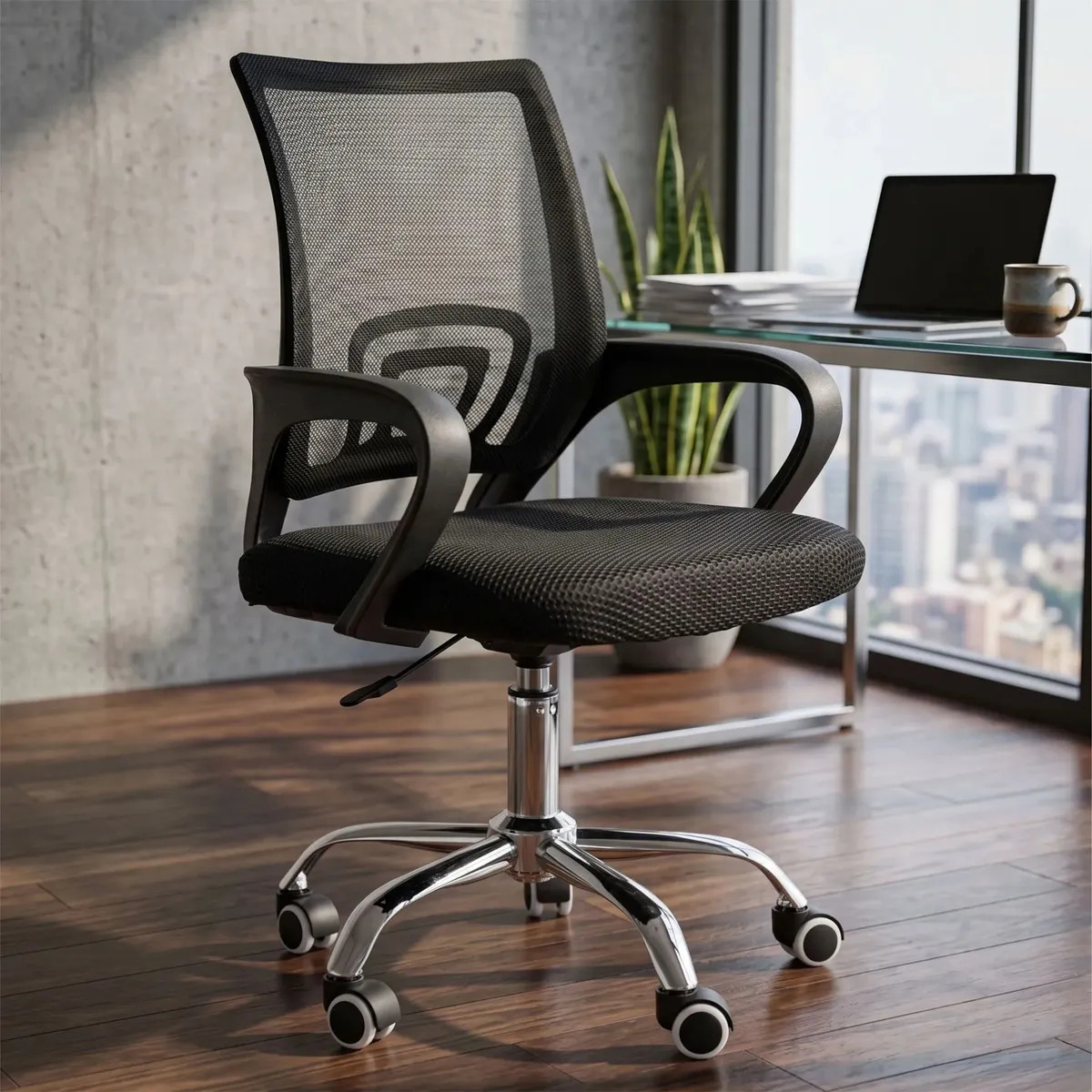 Cadeira Escritorio Confortavel Giratoria Estofado Mesh Altura Regulável Apoio Lombar Home Office Bussines