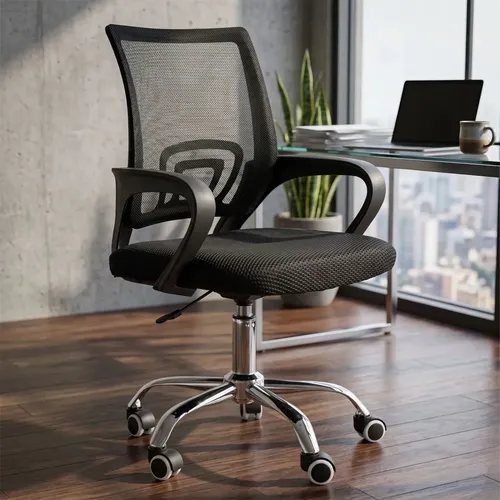 Cadeira Escritorio Confortavel Giratoria Estofado Mesh Altura Regulavel Apoio Lombar Home Office Bussines