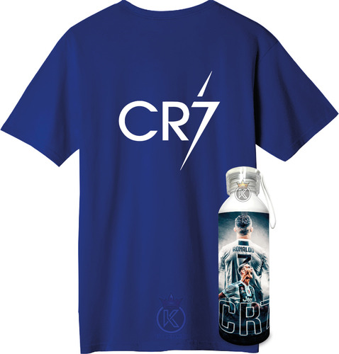 Polera Cristiano Ronaldo + Botella En Aluminio - Estampaking