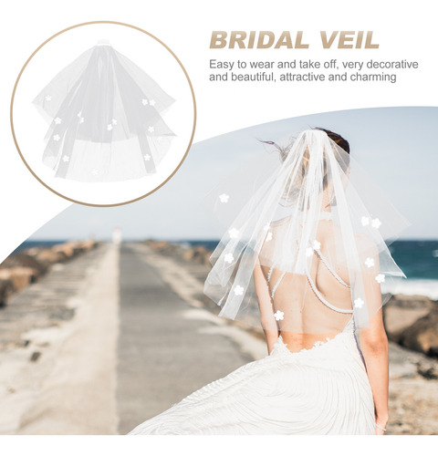 Imagen 7 de 8 de 1 Pieza Elegante Blanco Romántico Tocado De Novia