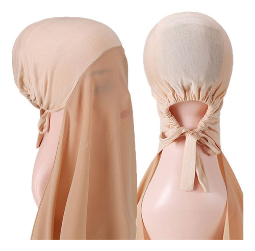 Popular Hijab De Chifón Pesado De Color Sólido Perlado Con C