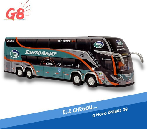 Miniatura Ônibus Viação Santo Anjo G8 30cm Dia Das Crianças