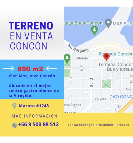 Terreno Concón A Pasos De La Playa !!
