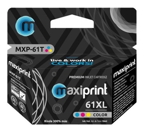 Cartucho Hp 61xl Color Compatible Maxiprint 1010 2546 3512