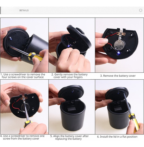 Cenicero Para Auto Desmontable Con Luz